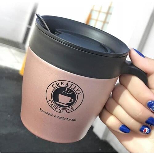 330ml Handle Anti-Scalding Cup Stainless Steel Coffee Beer Mug Tumbler Bottle For Water Portable Thermos Adult Bussiness Men