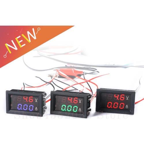 Mini Digital Voltmeter Ammeter DC 100V 10A Panel Amp Volt Voltage Current Meter Tester Detector 0.56" Dual LED Display Auto Car