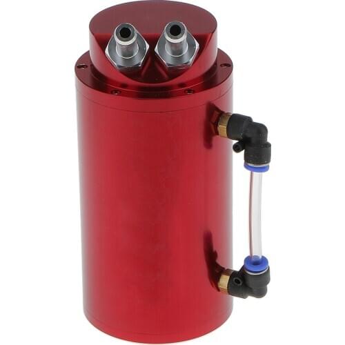 Universal Billet Alloy 750ml Round Oil Reservoir Catch Tank Can Fitting 3 Co