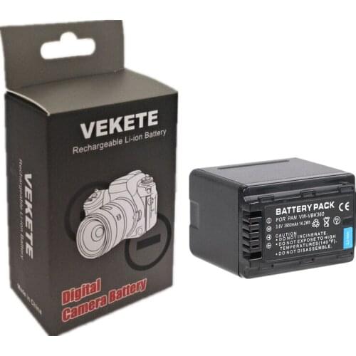 VW-VBK360 VW VBK360 VWVBK360 Camera Battery for Panasonic HDC-HS80 SD40 SD60 SD80 SDX1 SDR-H100 H85 H95 HS60 HS80 TM60