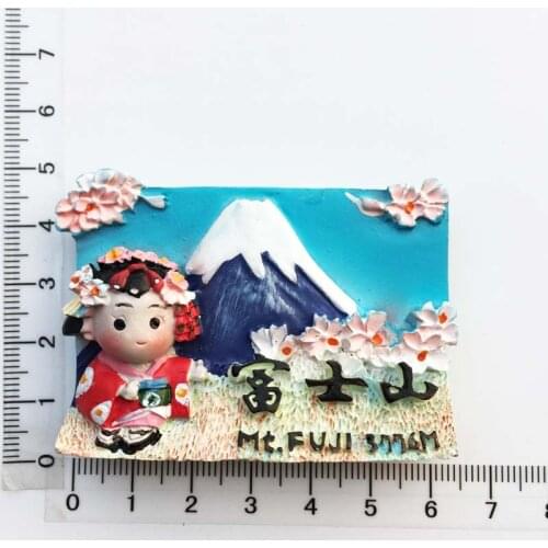 Japan landmark Fujiyama tourist souvenir three-dimensional crafts magnetic stickers refrigerator