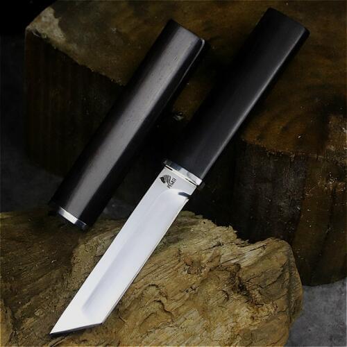 Japanese samurai D2 Mirror light straight Blade Li Outdoor jungle Rescue straight blade Jungle Hunting knife family collection