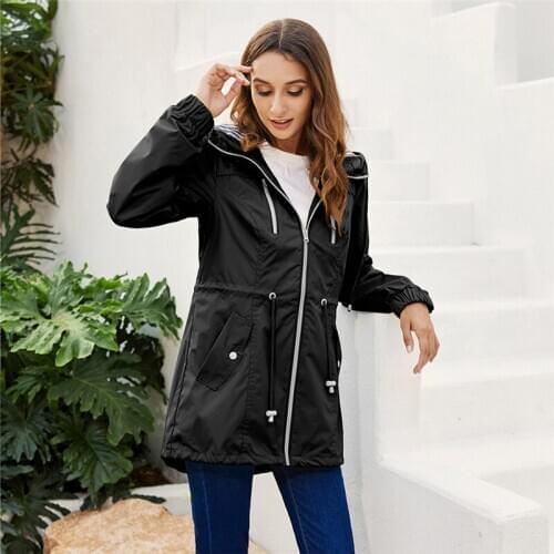 Ymwmhu 2020 Waterproof Jacket for Women Solid Autumn and Winter Raincoat Ourdoor Streetwear Female Coat Zipper Hooded Jackets