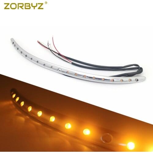 ZORBYZ LED Chrome Windshield Trim Amber Turn Signal Light For Harley Touring Electra Glide Street Glide 2014-2018