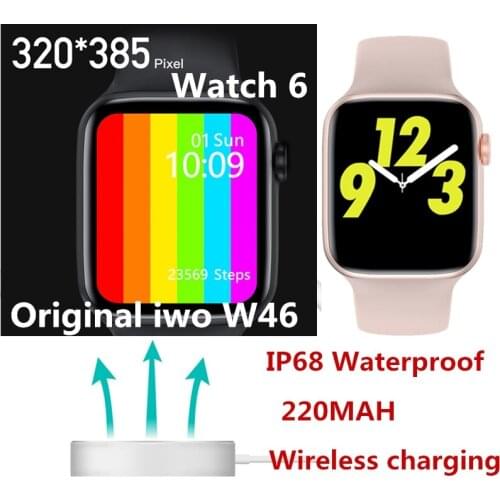 100% Original iwo W46 Smart Watch 44MM 40MM Wireless charging ECG Heart Rate Body Temperature IP68 Waterproof Smartwatch Men