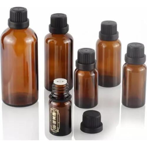 100pcs/lot 10-100ML Brown Glass Perfume Bottle For Essential Oils Empty Contenitori cosmetic Vuoti For Personal Care Sample Jar
