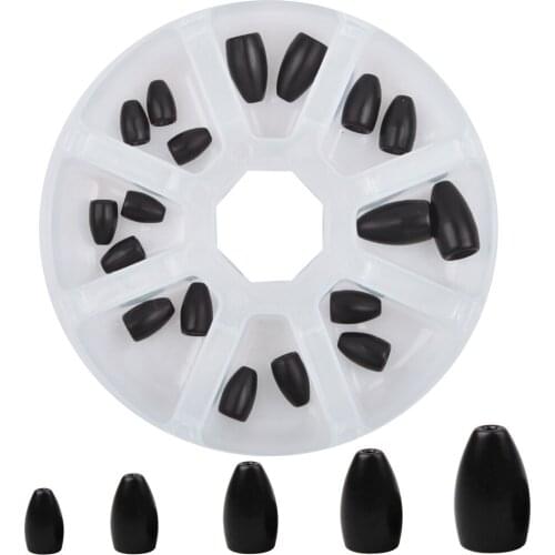 18Pcs/Box Tungsten Fishing Sinker Weights Bullet Worm Weight For Texas Rig Bass Sinkers Fishing Lure Accessories Tackle