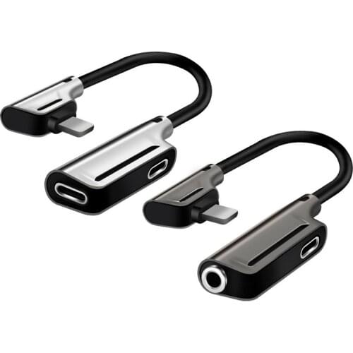 2 in 1 Charging Game Live Streaming Cable Lightting Adapter for Iphone Mobile Phone Headset Converter