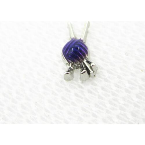 20pcs/lot Purple knitting needle Floating Charms Living Glass Memory Floating Lockets DIY Jewelry Charms