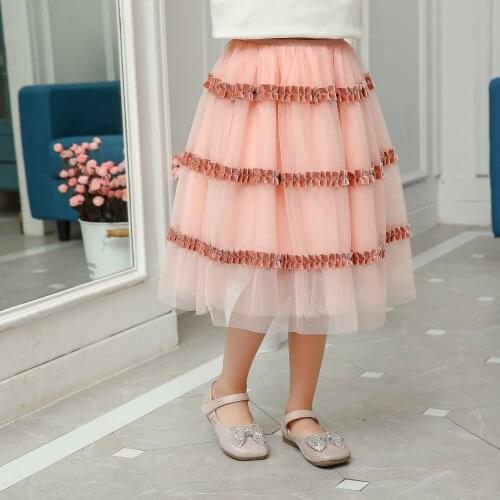 2021 Ins Fashion New Spring Children Skirts Girls Summer Short Skirts Mesh Skirt