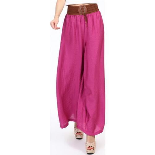 2019 Summer thin Wide Leg Pants Women prairie chic Vintage Bohemia Elegant Trousers Plus Size M-5XL 6XL 7XL wide leg pants