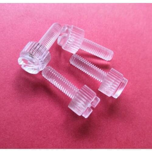 88pcs M3 transparent screw knob bolt slotted knurled screws hand twist bolts PC clear plastic machine thread nail 5mm-20mm nails
