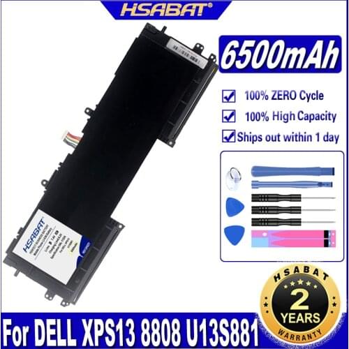 HSABAT TU131-TS63-74 TU131 6500mAh Battery for DELL XPS13 8808 U13S881 U33X UX32K U731 TU131-TS63-74 Batteries
