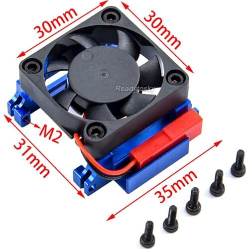 Aluminum Heat Sink Heatsink Mount w/ High Velocity Cooling Fan for Traxxas slash 4XA 2WD Velineon VXL-3 Electronic Speed Control