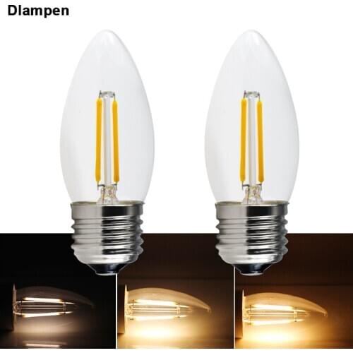 Ampoule e27 led bulb light 2W 110v dimmer candle filament lamp E26 home energy saving lamp dimmable spotlight Edison lighting