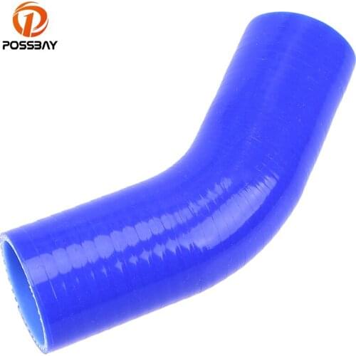 POSSBAY Universal Blue 45 Degree 38/51/57/60/63/70/76/80/83mm Car Constant Diameter Silicone Hose Pipe Turbo Intake Accessories