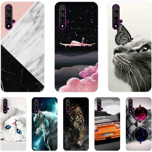 For Huawei Nova5T Case Huawei Nova 5T Case marble flower Silicone Soft Clear Cover Phone Case For Huawei Nova 5T 5 T Nova5T Case