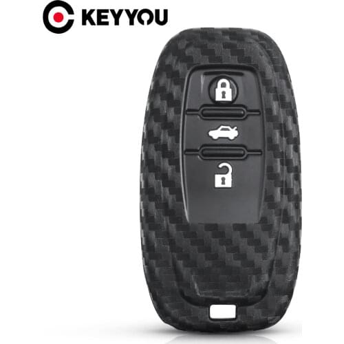 KEYYOU Carbon Fiber Smart Silicone Car Key Case Cover For Audi A6L A4L Q5 A3 A4 B6 B7 B8 A5 A6 S5 S7 A1 A7 A8 Quattro Q3 Q7
