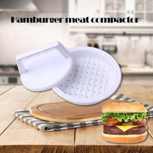 Hot White Plastic Hamburger Mold Maker Multi-function Sandwich Meat Kitchen Barbecue Tool DIY Home Cooking 100g E