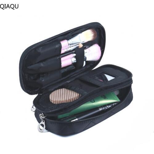 QIAQU Small Cosmetic Bags Makeup Bag Women Travel Organizer Professional Storage Brush Necessaries Make Up Case Beauty