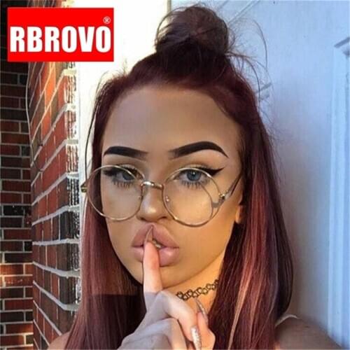 RBROVO 2021 Round Glasss Women Vintage Glasses Frame for Women/Men Brand Luxury Eyeglasses Women Lentes De Lectura Mujer