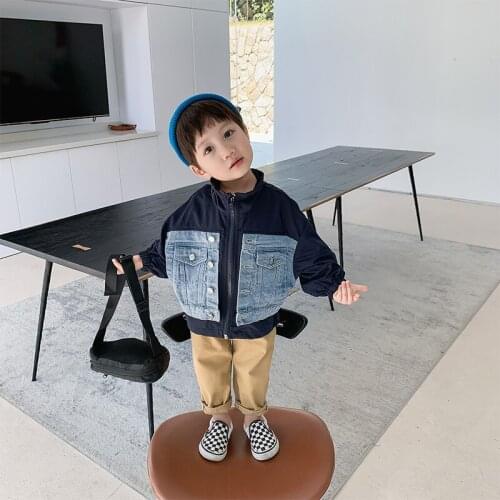 Splicing Spring Autumn Coat Outerwear Top Children Clothes Kids Costume Teenage Gift Plus Size Boy Clothing High Quality