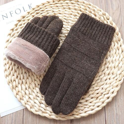 Fashion Brand Winter Men Gloves Touch Screen Gloves Mittens Male Velvet Thick Warm Wool Kniting Driving Gloves Free shipping