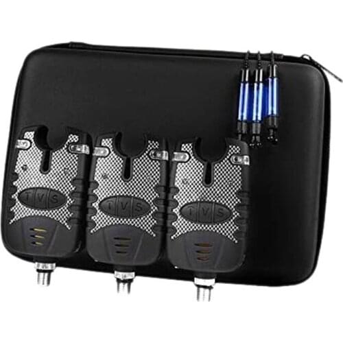 3 Pack Fishing Bite Alarms Set Wireless Digital Fishing Bite Alert Kit Fishing Swingers Blue Indicator Portable Outdoor