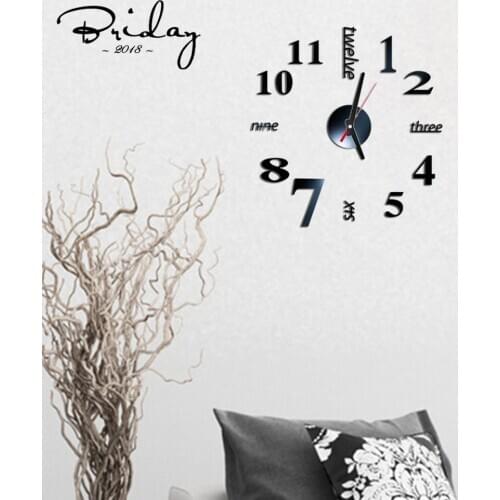 Hot Selling Acrylic Wall Hanging Clock Various Styles Interior DIY Design Decoration Modern Style Bedroom Decoration Wall Clock