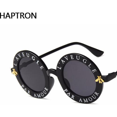 Small Bee Luxury Sunglasses Women/Men Brand Designer Glasses Lady Round Sun Glasses Hip Hop Style Oculos De Sol Gafas
