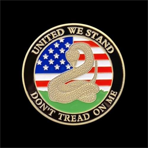 American Revolutionary War Diamondbacks Gold Plated Coins Marine Corps Gadsden Flag Commemorative Coins Collection