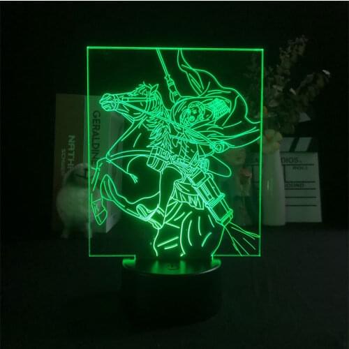 Japanese Anime Attack on Titan Erwin Smith Projector 3D Night Light Bluetooth Control for Bright Base Color Changing Table Decor