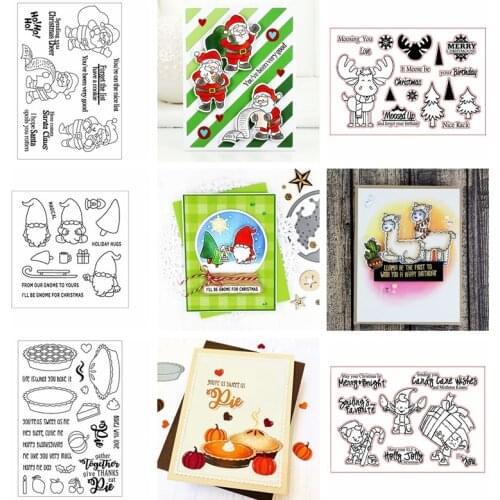 Christmas Santa Claus Sled Die Cut With Clear Transparent Stamps Warm Wishes For DIY Scrapbooking Craft Card Album