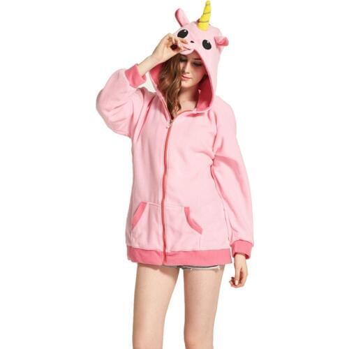 Pink Pegasus Unicorn Women Men Hoodie Animal Cartoon Jacket unicornio Cosplay Tracksuits Zipper Gardigan Sweatshirts