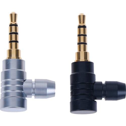 Hot sale 90 Degree Right Angle Male Jack Plug 4 Pole 3.5mm Stereo Audio Adapter Converter