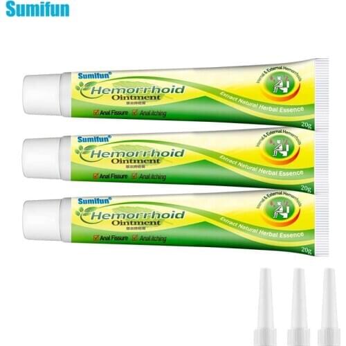 Sumifun 3pcs Hemorrhoids Ointment Chinese Cream Powerful Internal And External Anal Fissure Cream Health Antipruritic Comfortabl