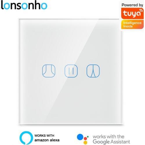 Lonsonho Tuya Smart Life WiFi Smart Curtain Switch For Blind Motor EU Blinds Switch Smart Home Alexa Google Home Compatible