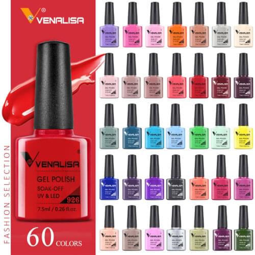 VENALISA Nail Gel Polish High Quality Nail Art Salon 60 Hot Sale Color 7.5ml VENALISA Soak off Organic UV LED Nail Gel Varnish