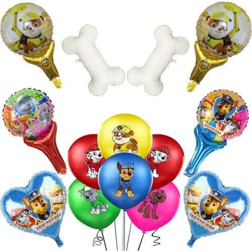 Wang Wang team patrol Dog hand stick Suit Aluminum foil balloon boy girl Holiday decoration Theme party Cartoon balloon