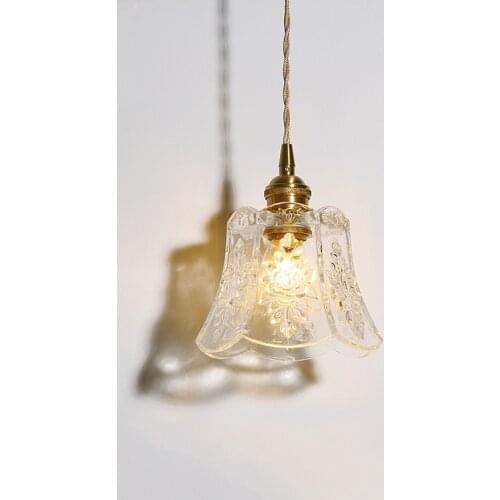 Japanese glass pendant lights vintage kitchen hanging lamps Home Decor Glass flower living room pendant restaurant bedside lamp