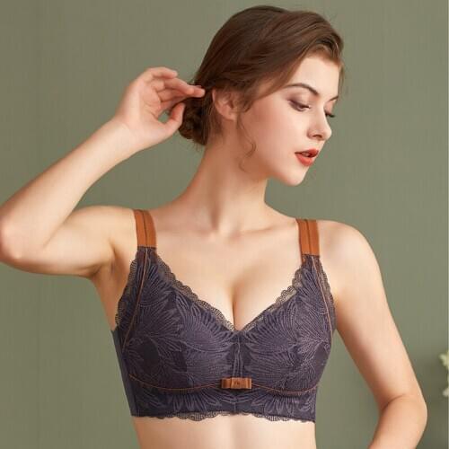 Womens Wire Free Non-Foam Lace Bra Latex ingredients bra 34 36 38 40 42 B C D E