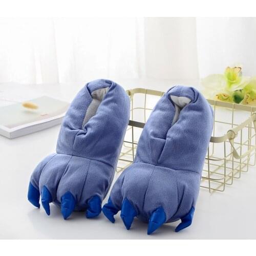 Animal Winter Soft Warm Monster Dinosaur Paw Funny Slippers for Girls Boys Kids Child Home House Slipper Shoes Room Cotton Shoes