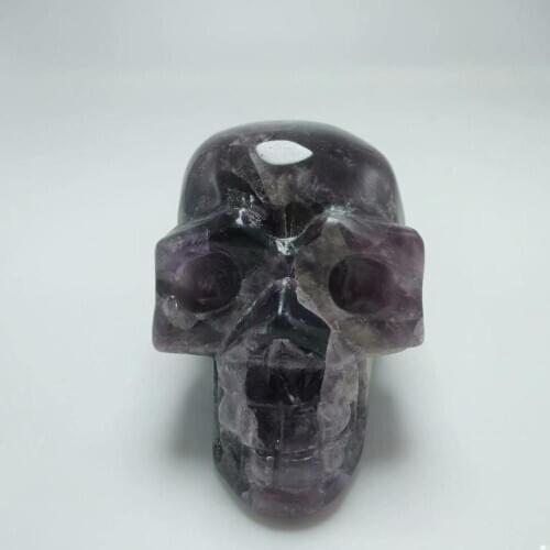 1pc 250-260g 2.5 inches Natural Fantasy Purple Crystal Quartz Carving Skull Statue Healing Energy