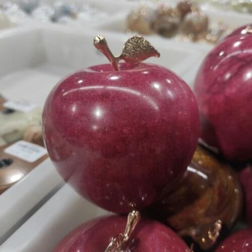 1pcs Natural Afghanistan Jade Apple Hand Carved Quartz Fruit Shape Healing Crystal Stone Christmas Gifts Marble Home Decoration