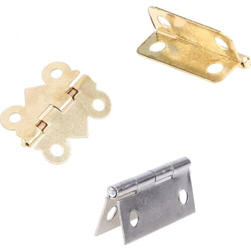 1Pc DIY Metal Folding Hinge Cabinet Hardware Doors Windows Hinge Clip Wooden Box Mini Hinges Home Improvement Supplies