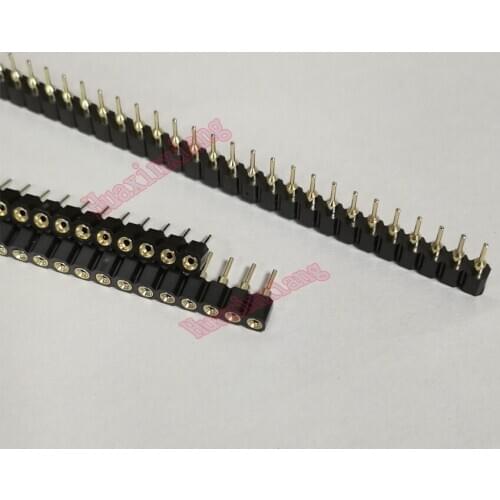 10PCS/Lot 40Pin 2.54mm Single Row Needle Female Pin Header Round Hole Gloden Plated