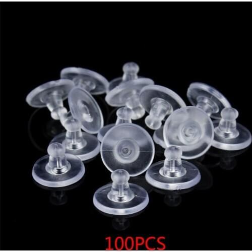 100pcs/lot Earrings Rubber Earring Back Silicone Round Ear Plug Blocked Caps Earrings Back Stoppers Supplies for jewelry DIY Ear