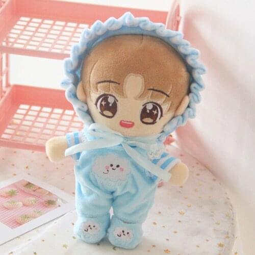 20cm Plush Dolls Clothes Accessories for Korea Kpop EXO Idol Dolls Pajama Bodysuit pants shoes Clothing Fans Gift Collection