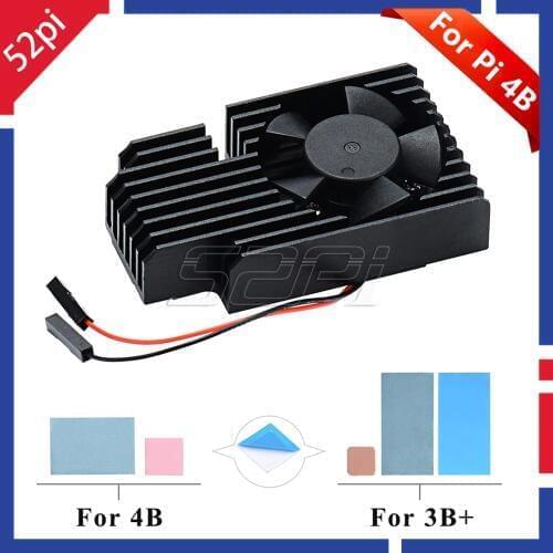 52Pi Original New! CNC Extreme Cooling Fan Heatsink Kit ONLY For Raspberry Pi 4 B / 3 B+ / 3B Plus / 3 B, Not Include Pi Board