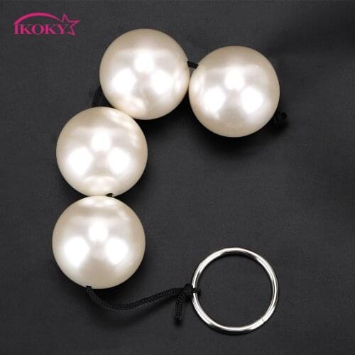 IKOKY Vaginal Kegel Balls Anal Sex Toys For Men Women Butt Plug Adult Games Dia 4cm Big Anal Plug Beads Prostate massage